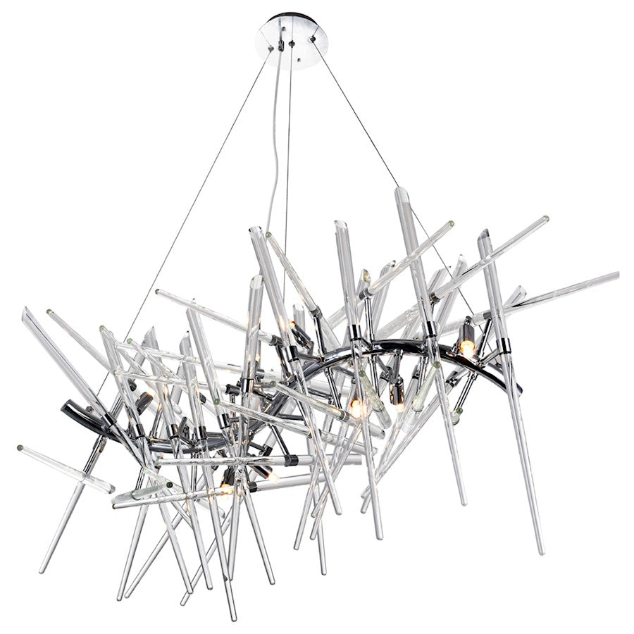 10 Light Chandelier, Chrome