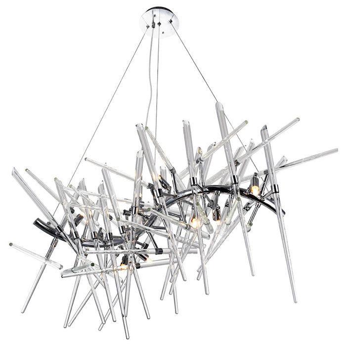 CWI Lighting Icicle 10 Light Chandelier, Chrome/Clear