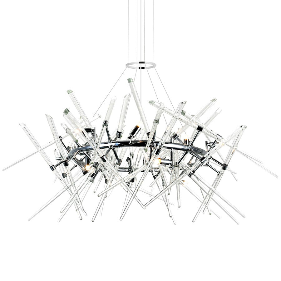 12 Light 42" Chandelier, Chrome