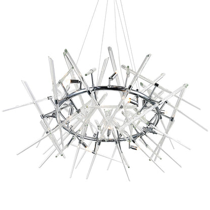 12 Light 42" Chandelier, Chrome