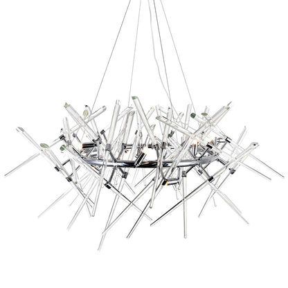 12 Light 42" Chandelier, Chrome