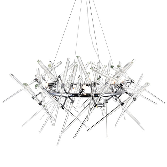 CWI Lighting Icicle 12 Light 42" Chandelier, Chrome/Clear