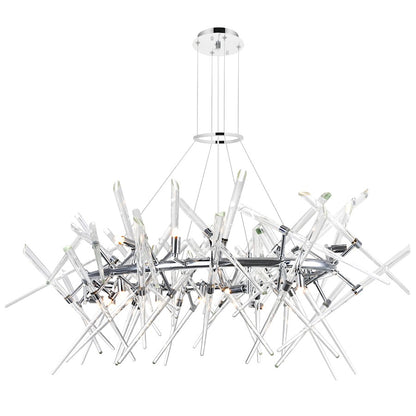 CWI Lighting Icicle 12 Light 43" Chandelier, Chrome/Clear - 1154P43-12-601-O