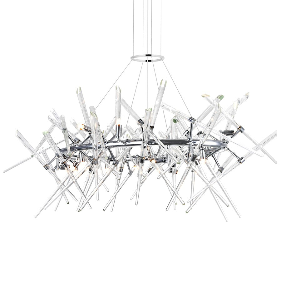 12 Light 43" Chandelier, Chrome