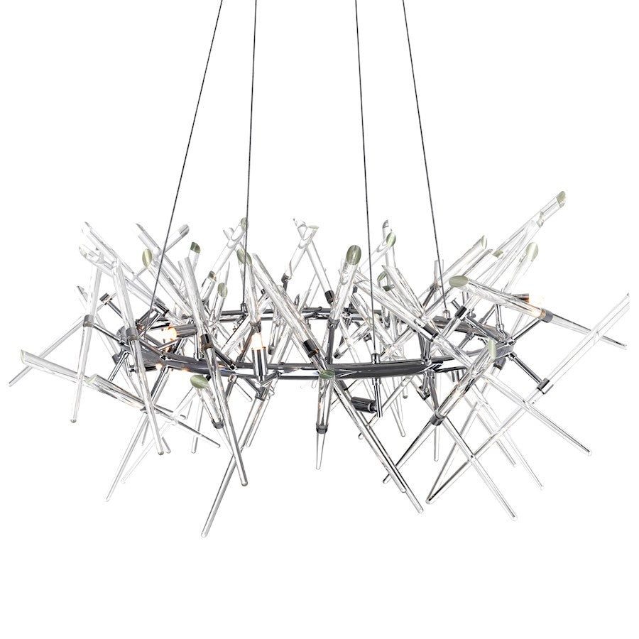 12 Light 43" Chandelier, Chrome