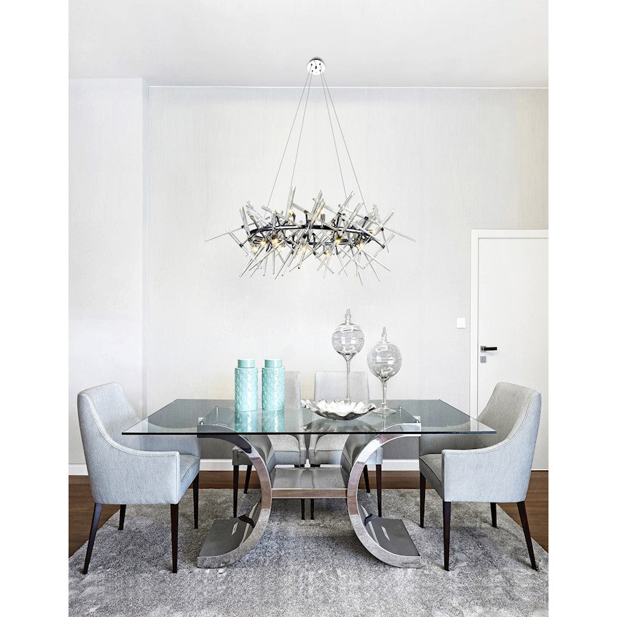 12 Light 43" Chandelier, Chrome