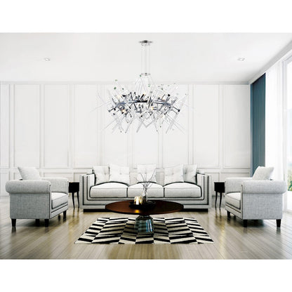 12 Light 43" Chandelier, Chrome