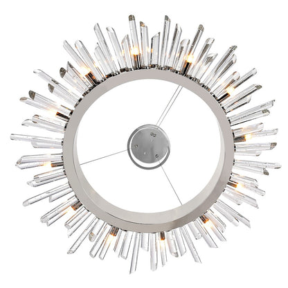 12 Light Chandelier, Polished Nickel