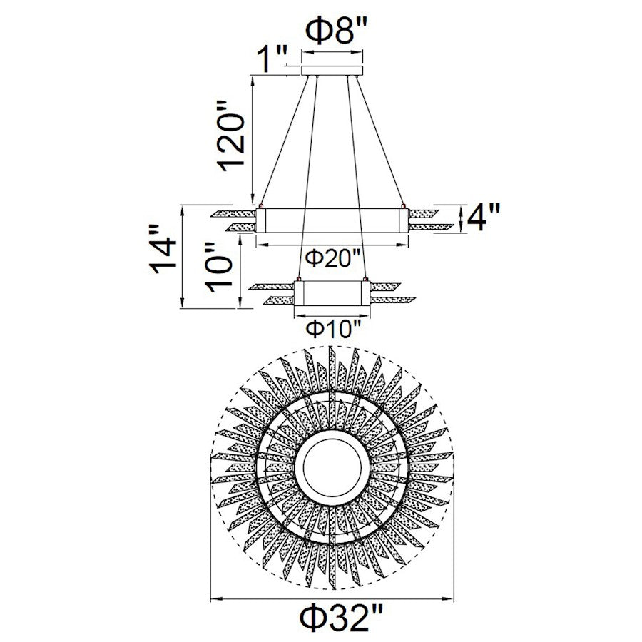 18 Light Chandelier, Polished Nickel