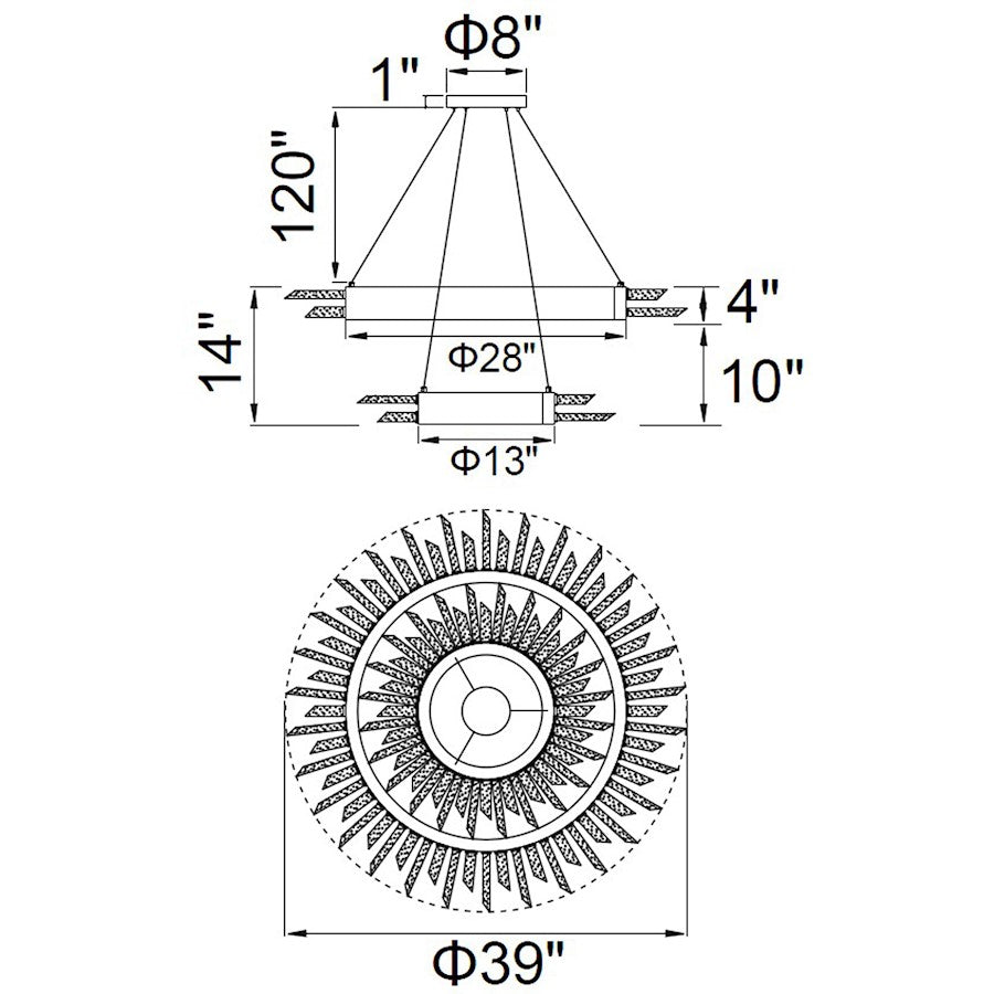 23 Light Chandelier, Polished Nickel