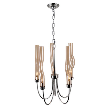 5 Light Up Chandelier, Polished Nickel