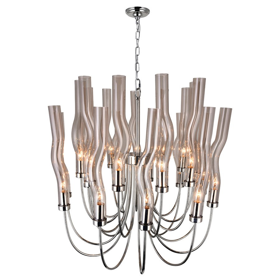 22 Light Up Chandelier, Polished Nickel