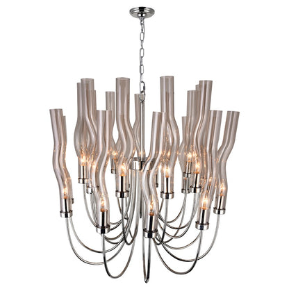 22 Light Up Chandelier, Polished Nickel