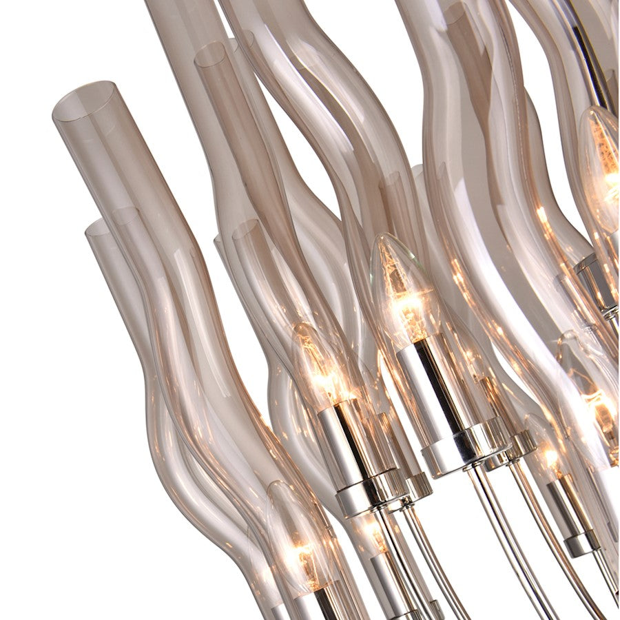 22 Light Up Chandelier, Polished Nickel