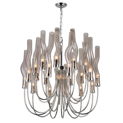 22 Light Up Chandelier, Polished Nickel