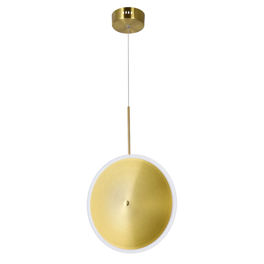 12" Down Mini Pendant, Brass