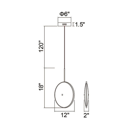 12" Down Mini Pendant, Brass