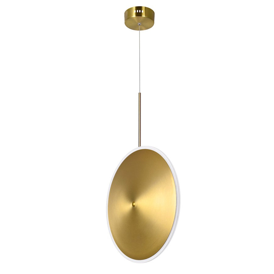 16" Down Pendant, Brass