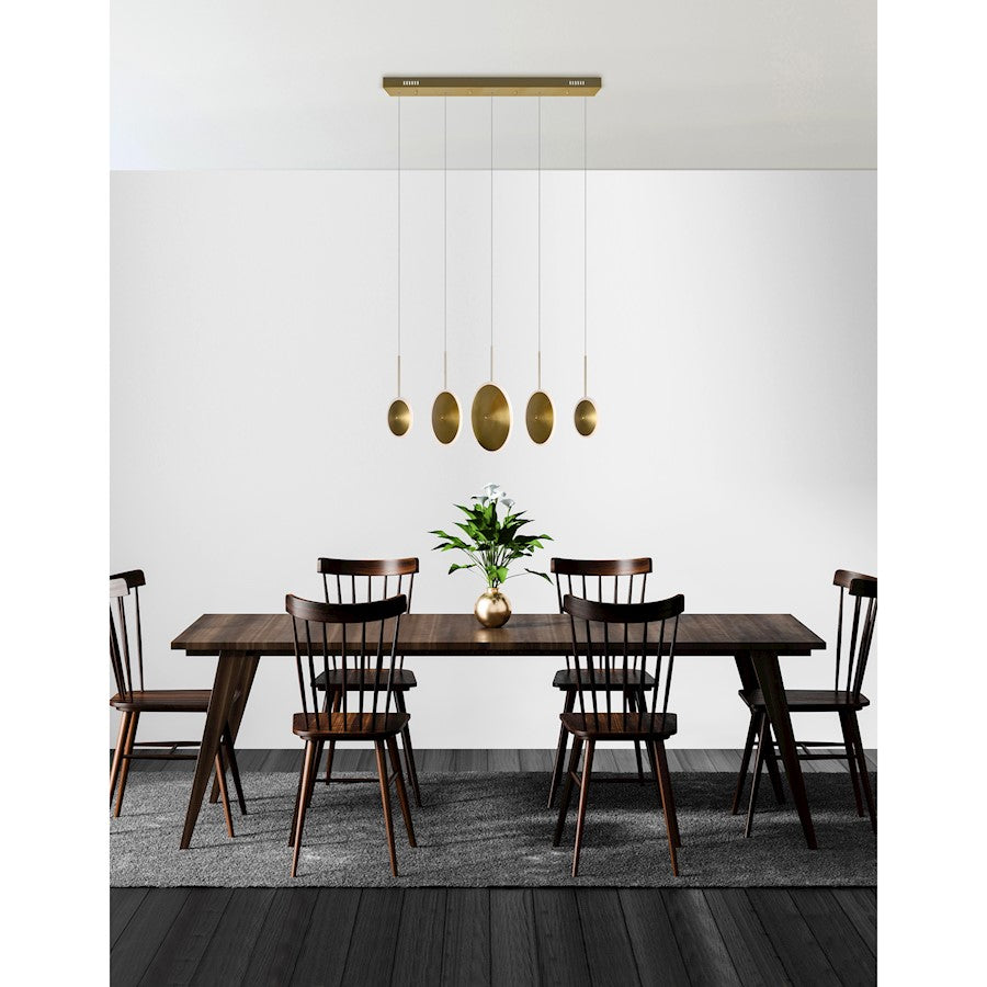 Ovni 43" Chandelier, Brass