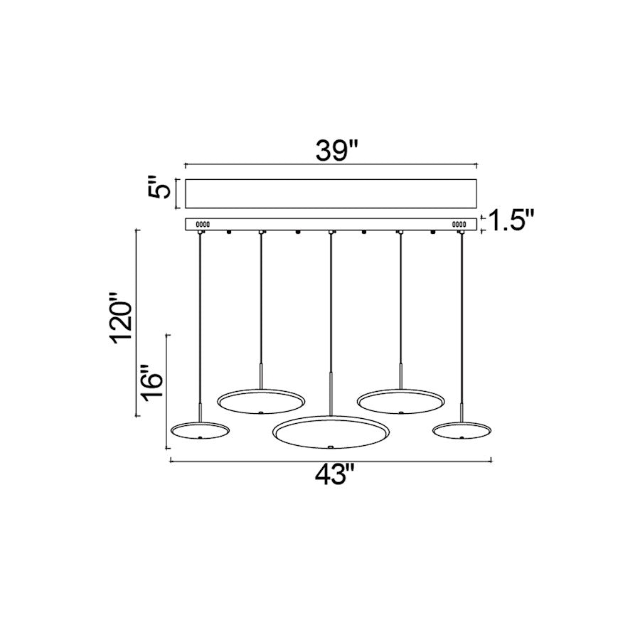 Ovni 43" Chandelier, BRS