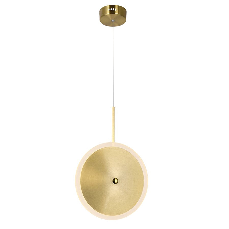 8" Down Mini Pendant, Brass