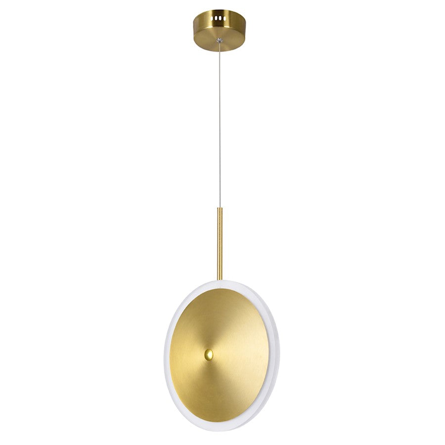 8" Down Mini Pendant, Brass