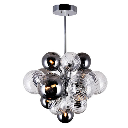 8 Light Down Chandelier, Chrome