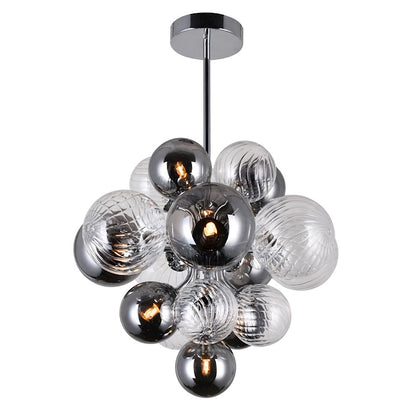 8 Light Down Chandelier, Chrome