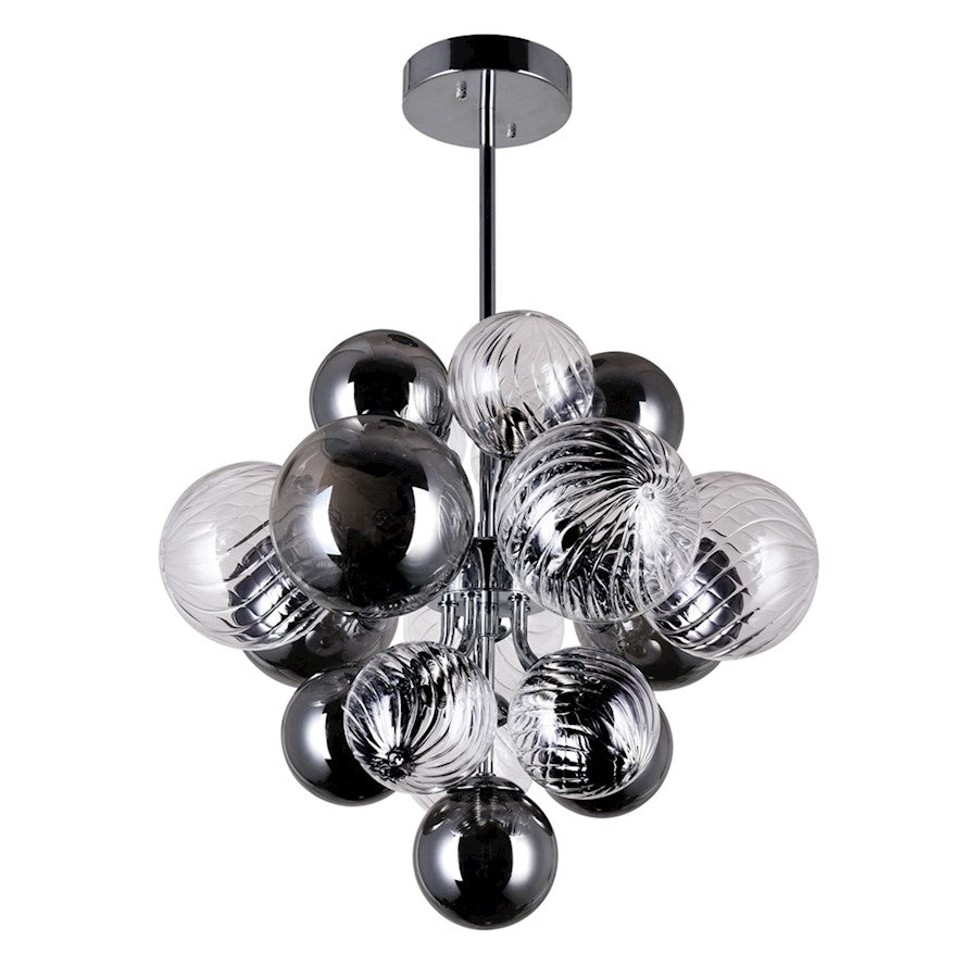 8 Light Down Chandelier, Chrome