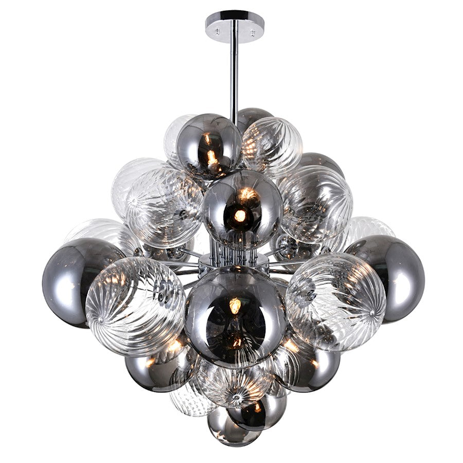 15 Light Down Chandelier, Chrome