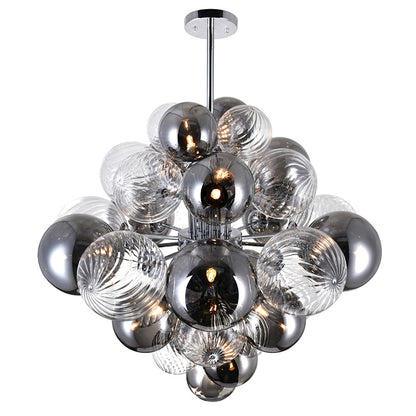 15 Light Down Chandelier, Chrome