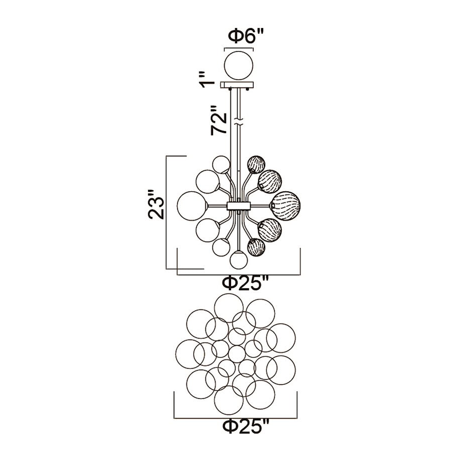 15 Light Down Chandelier, Chrome