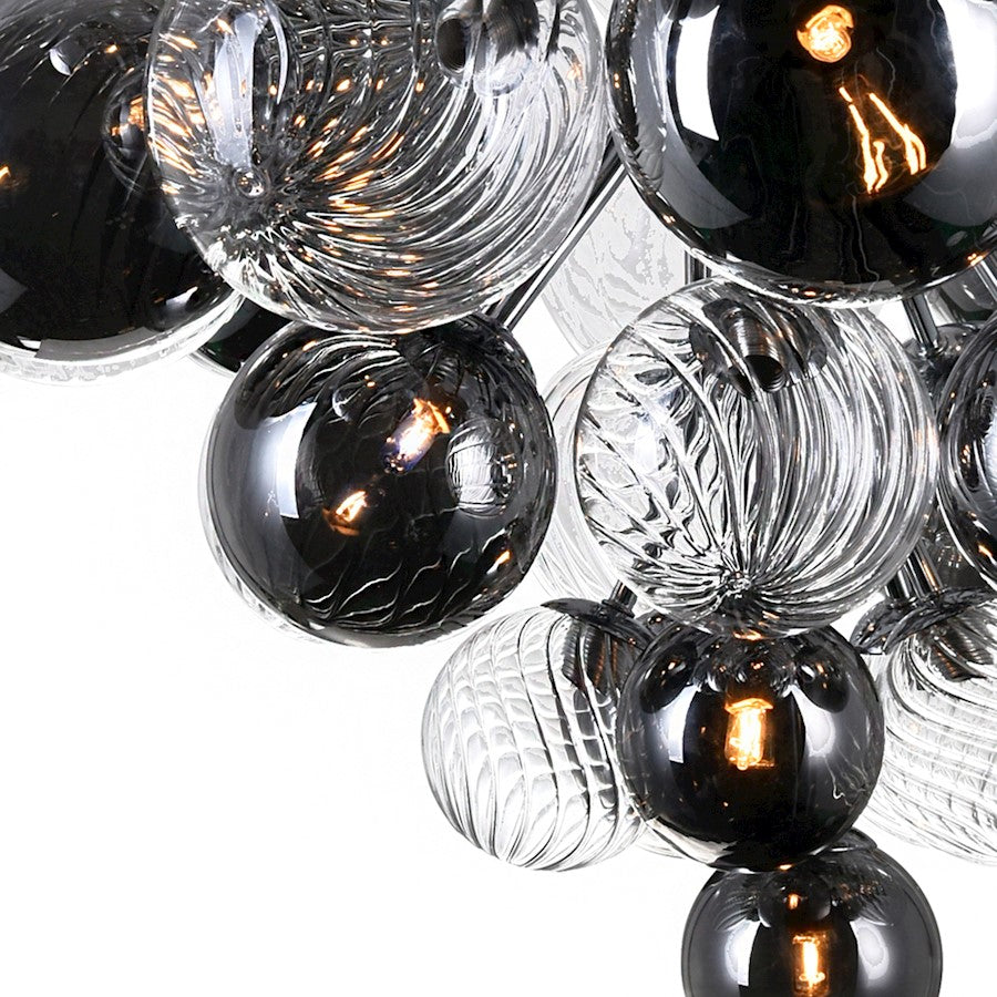 27 Light Down Chandelier, Chrome