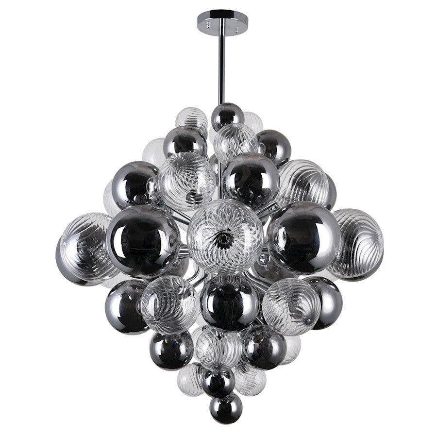 27 Light Down Chandelier, Chrome