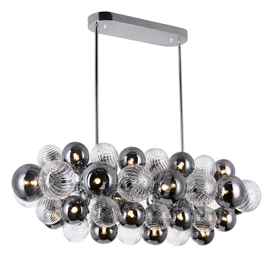 CWI Lighting Pallocino 27 Light Chandelier, Chrome/Clear/Smoke - 1205P39-27-601