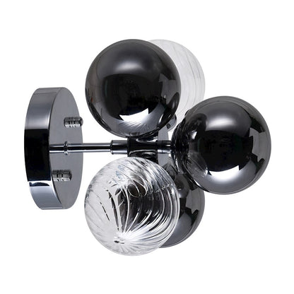 Pallocino 3 Light Wall Sconce, Chrome/Clear/Smoke