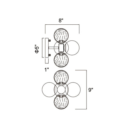 Pallocino 3 Light Wall Sconce, Chrome/Clear/Smoke