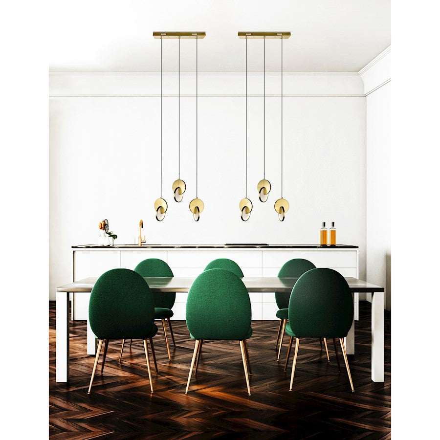 Tranche Chandelier, Brushed Brass