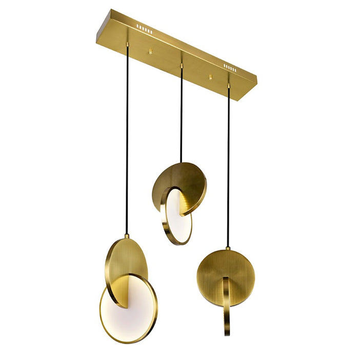 CWI Lighting Tranche Chandelier, Brushed Brass