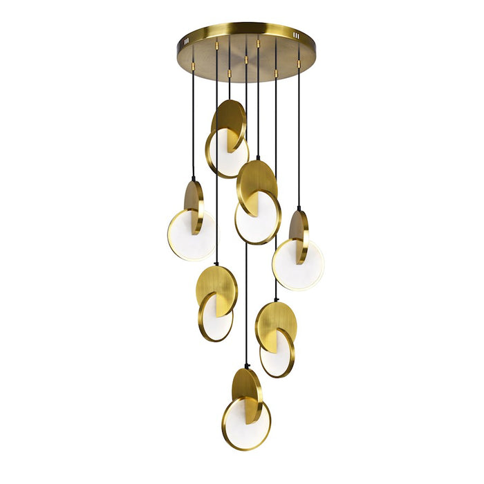 CWI Lighting Tranche 24" Multi Point Pendant, Brushed Brass - 1206P24-7-629