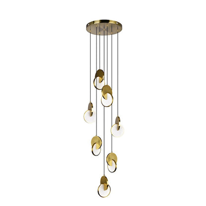 24" Multi Point Pendant, Brushed Brass