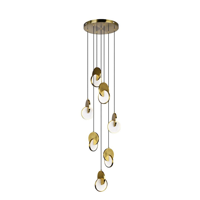 CWI Lighting Tranche 24" Multi Point Pendant, Brushed Brass