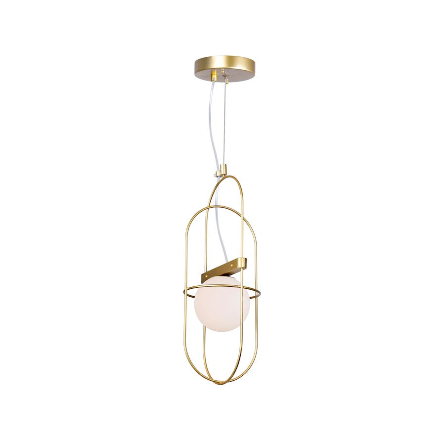 CWI Orbit 1 Light Down Mini Pendant, Medallion Gold/Frosted - 1209P7-1-169