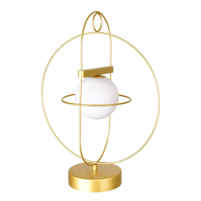 CWI Lighting Orbit 1-Lt 14" Table Lamp, Medallion Gold/Frosted
