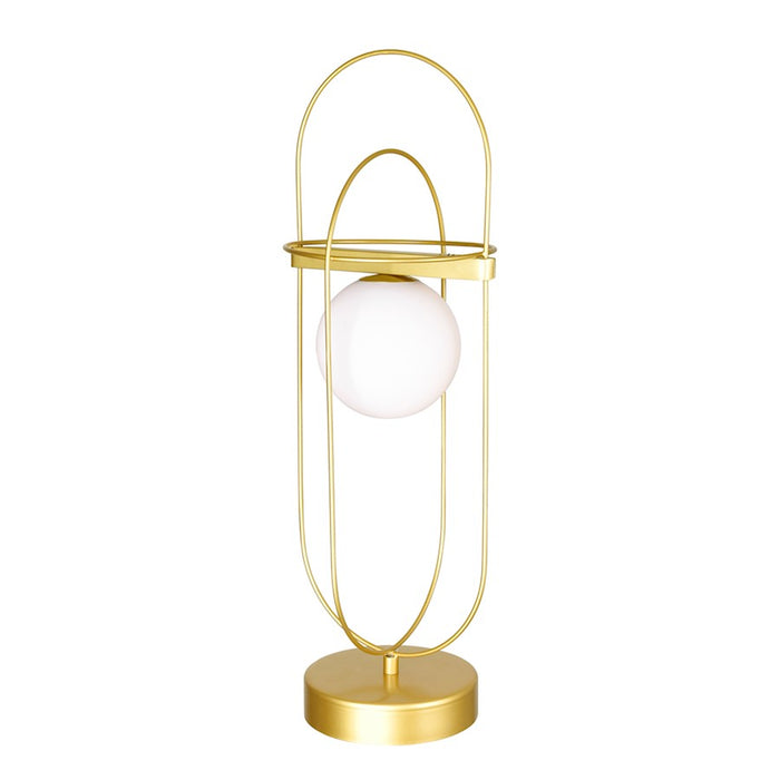 CWI Lighting Orbit 1 Light 7" Table Lamp, Medallion Gold/Frosted