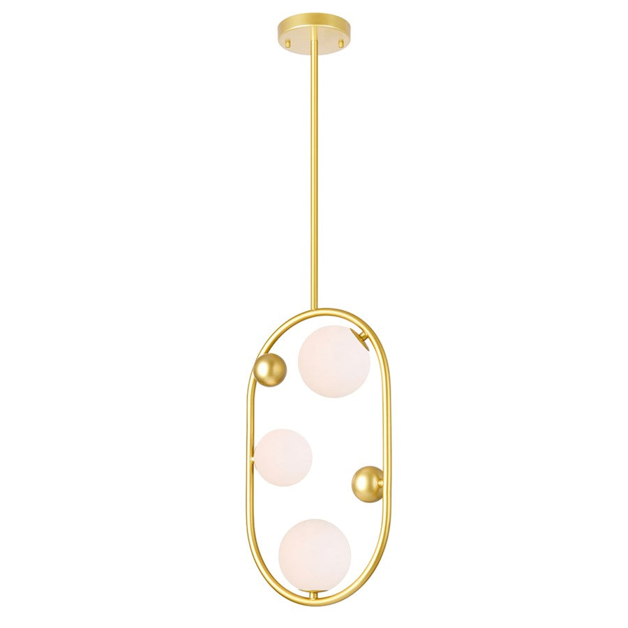 3 Light Down Mini Pendant, Medallion Gold