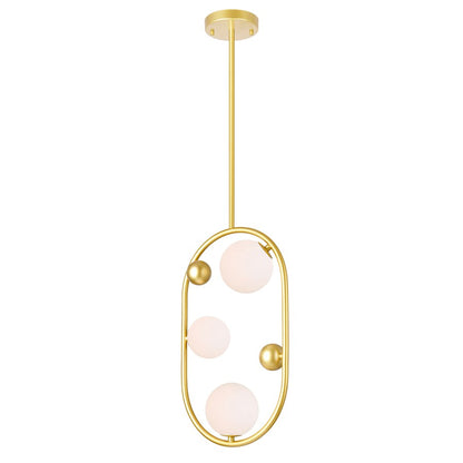 3 Light Down Mini Pendant, Medallion Gold