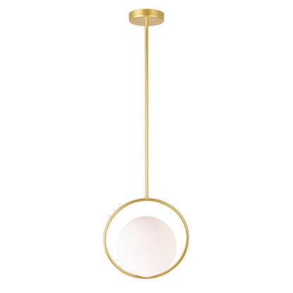 1 Light 14" Down Mini Pendant, Medallion Gold