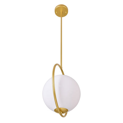 1 Light 14" Down Mini Pendant, Medallion Gold