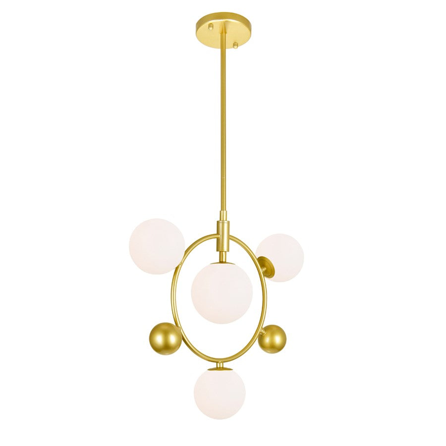 4 Light Down Pendant, Medallion Gold